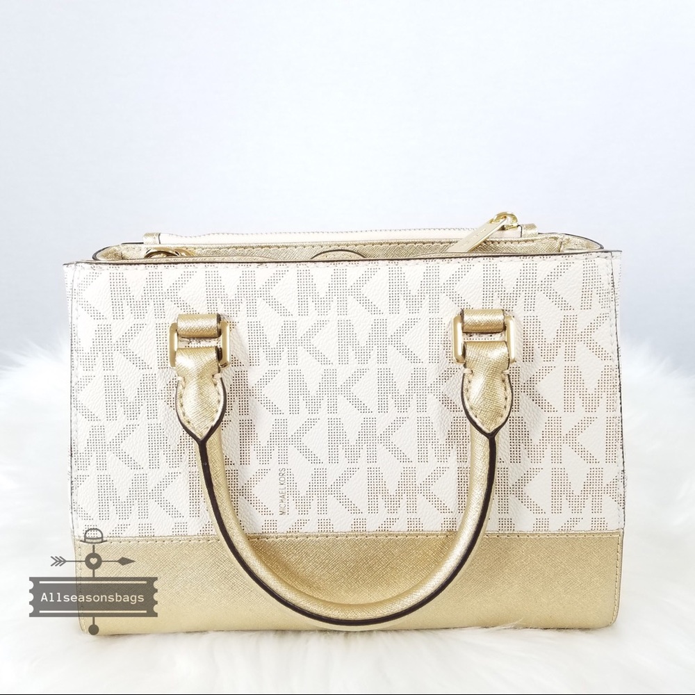NWT Michael Kors Vanilla Gold Kellen Xs Satchel - Picture 4 of 8